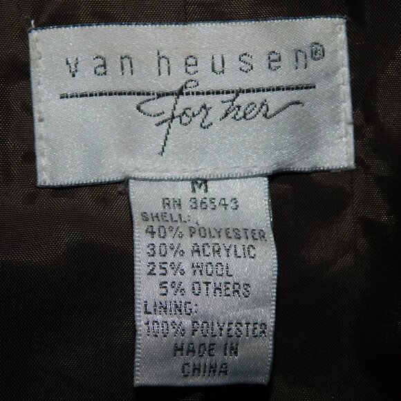 Vintage Van Heusen For Her Womens M Brown Black Check Single Breast Blazer - Picture 4 of 11